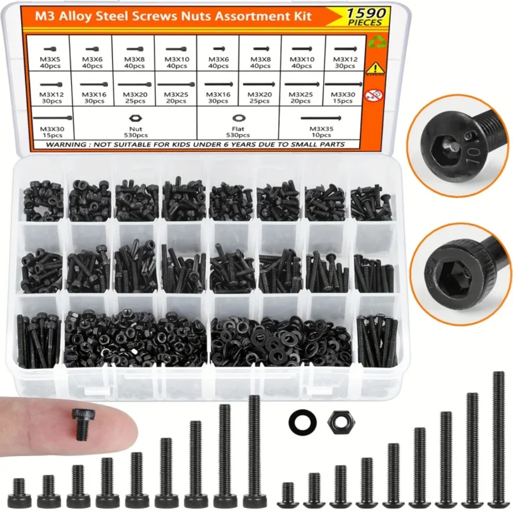 M3 Screw Assortment Kit – 12.9/10.9 Grade Black