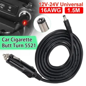 16AWG DC5521/7909 Universal 12V-24V Male Cigarette Lighter Plug