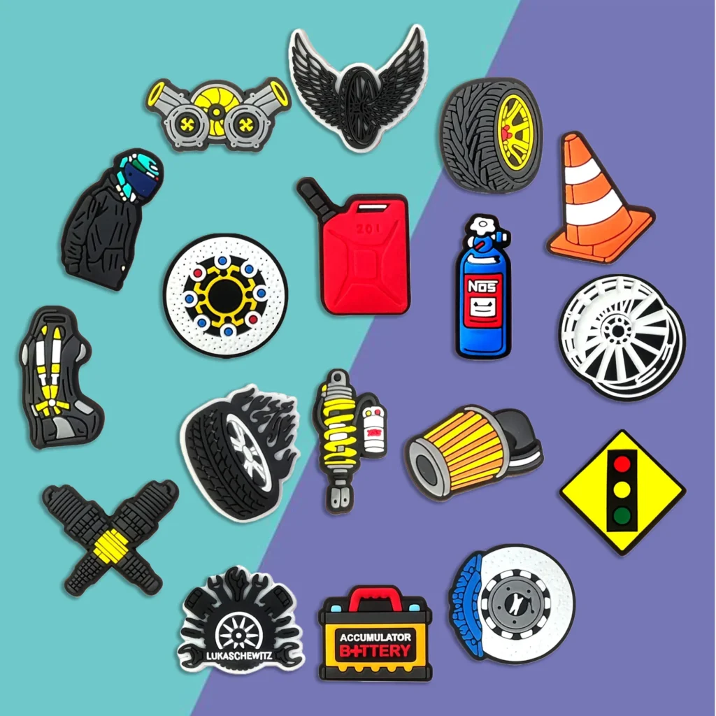 Cute Cartoon Charms Boys Girls, Sports Car Shoe