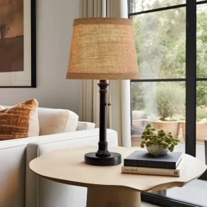 19.5″ Small Table Lamp Bedroom Nightstand – Black