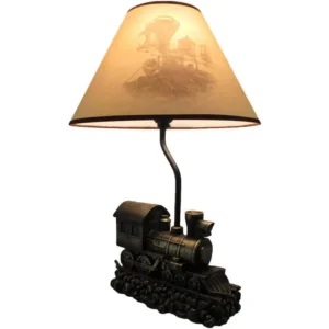 19 Inch Steam Engine Train Table Lamp Antique