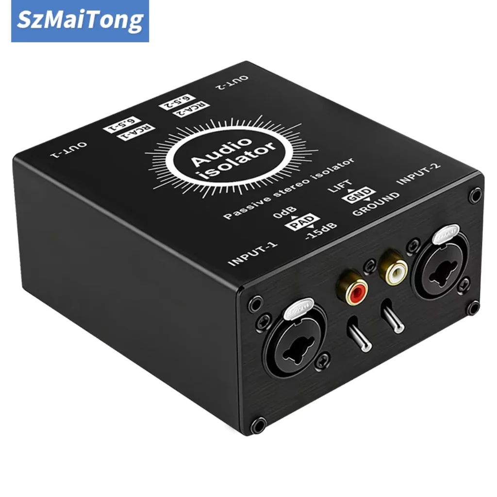 6.35 XLR Audio Isolator Mixer Noise Cancellation Audio