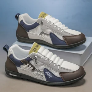 2026 Summer Retro Men Sneaker Breathable Mesh Leather