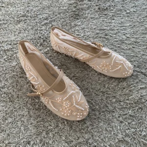 2026 Summer Women Mary Jane Shoes Embroidered Flower