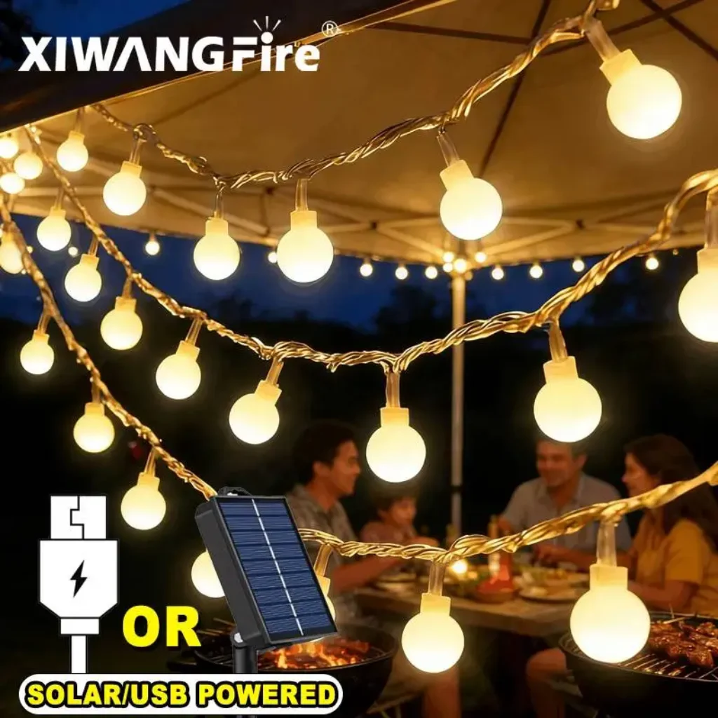 3-10M Solar/USB/Battery String Lights, Fairy Globe Ball LED,