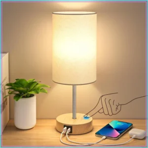 3 Way Dimmable Touch Table Lamp Dual Charging