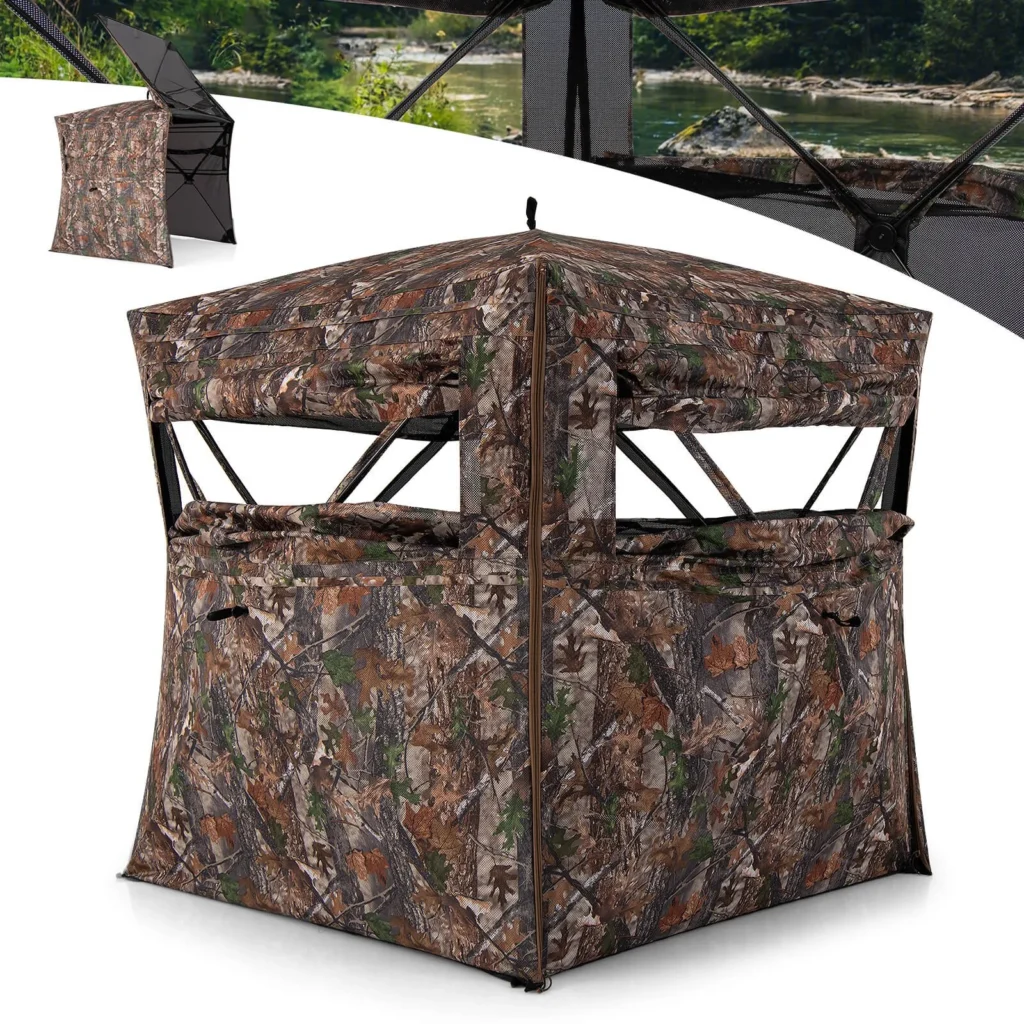 360 Degree One-Way See-Through Hunting Blind w/ Full-Open