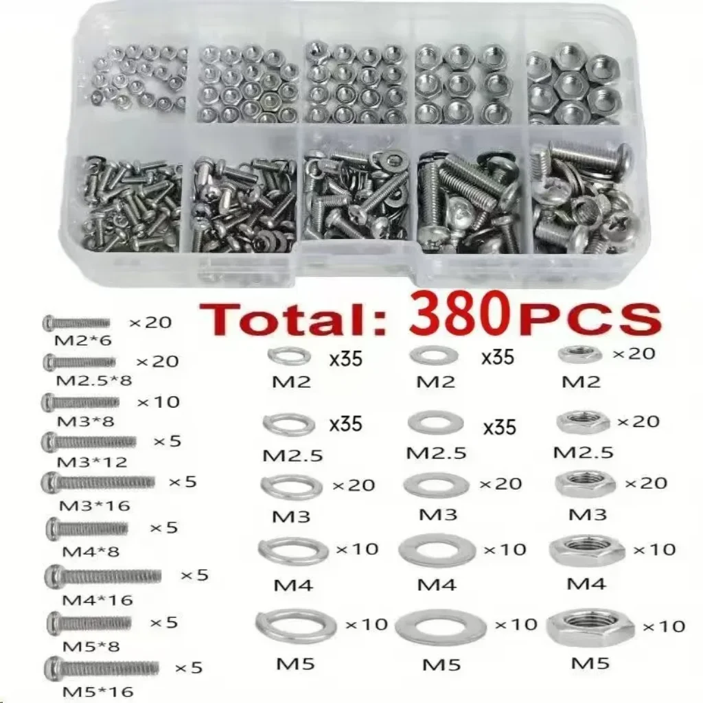 /boxed M2-M5 round head cross bolt screw nut