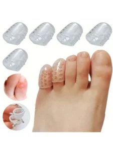 4-Pack Transparent Silicone Toe Caps Friction Relief High