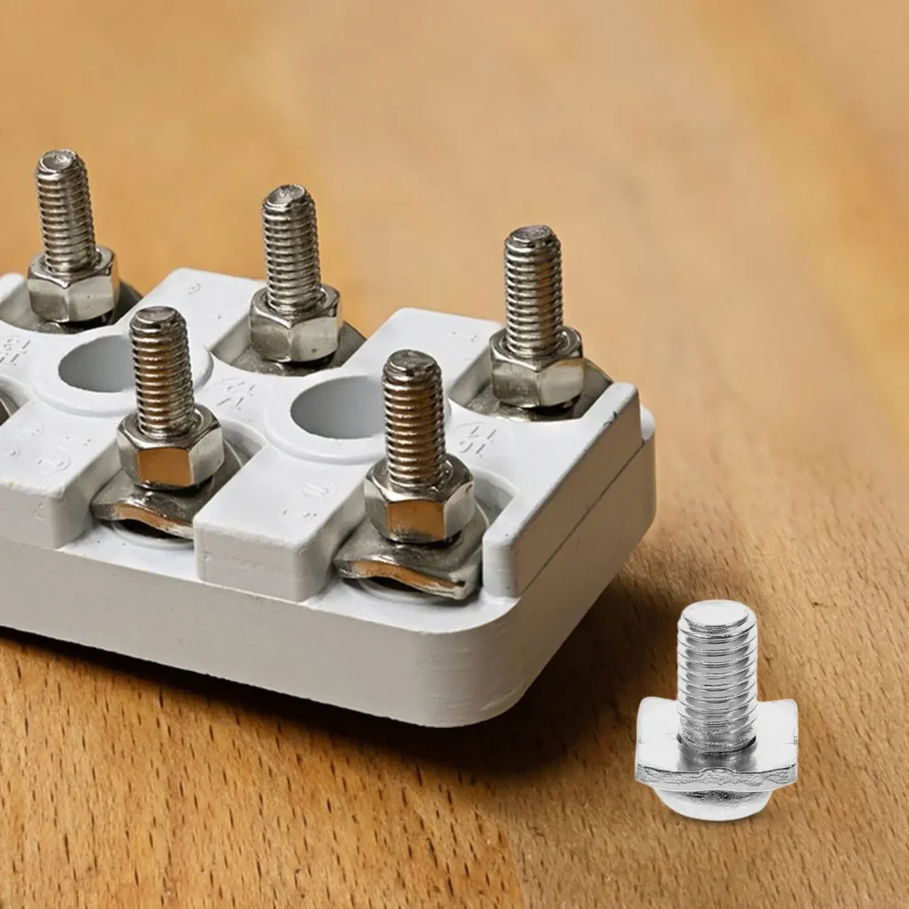 40Set Square Pad Terminal Screws Nickel Plated Secure