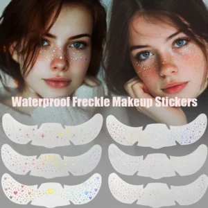 6 Sheets Glitter Freckles Holographic Stickers Heart Freckle