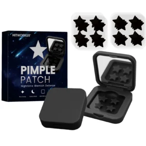 60-Piece Mirror-Boxed Star-Shaped Black Acne Patches – Hydrocolloid,