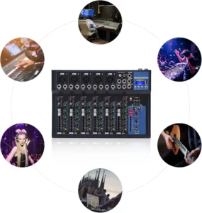 7 Channel Bluetooth Mixer Audio,Professional Portable Digital DJ