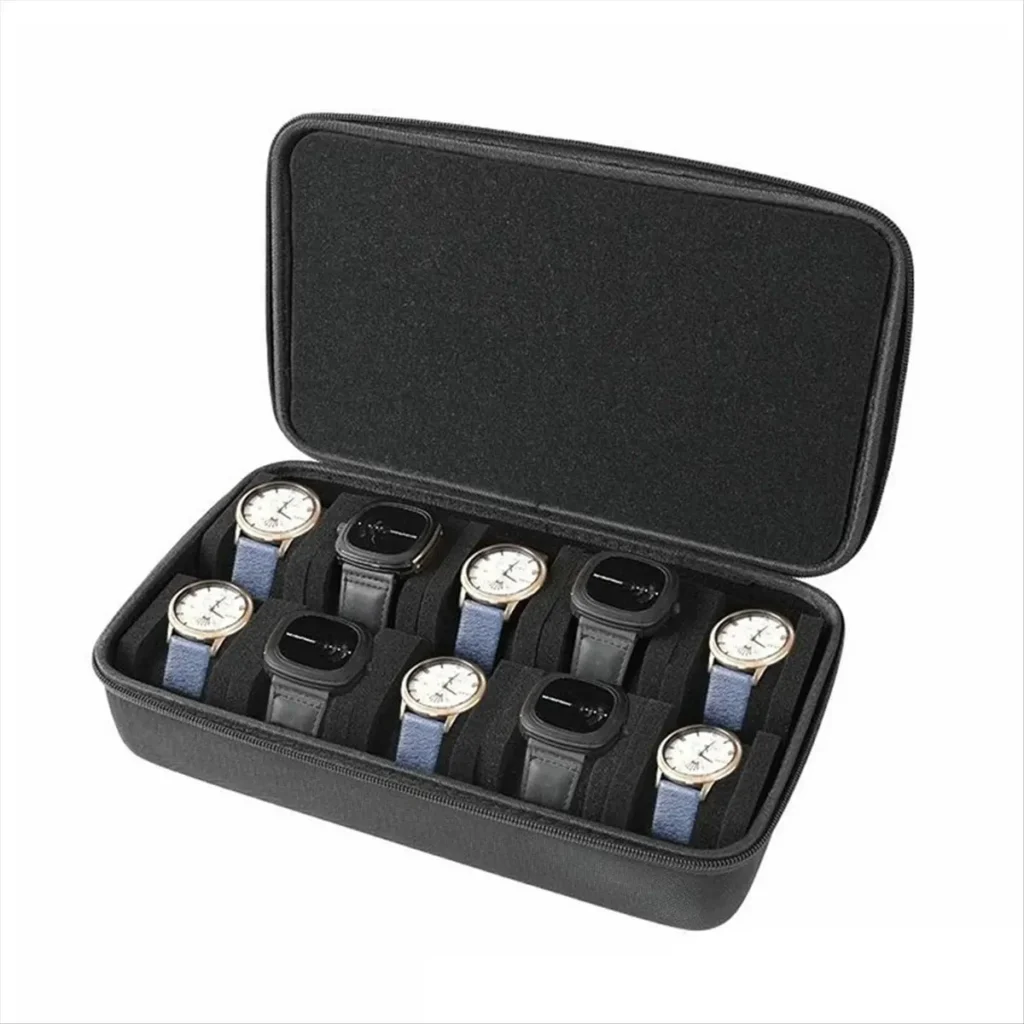 A40I 10 Slots Hard Shell Watch Storage Box,