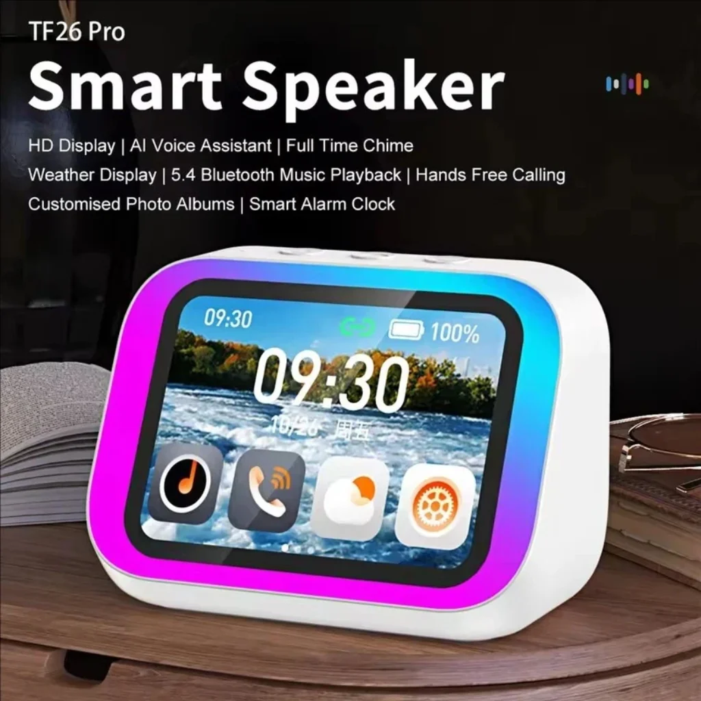 AI Bluetooth 5.4 Speaker HD Touch Screen Photo