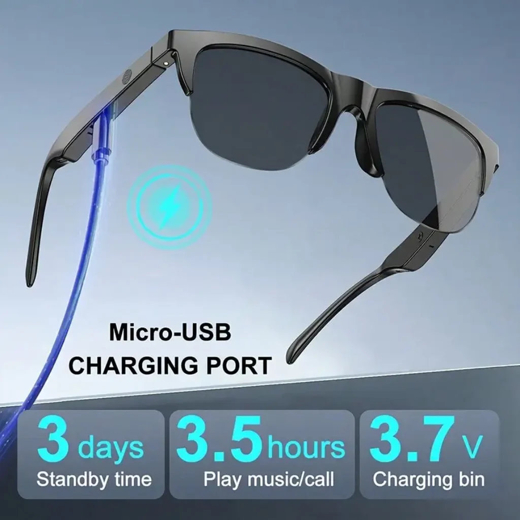 Ankriyul Smart Glasses Wireless Earbuds-Stylish Design, Supports Music