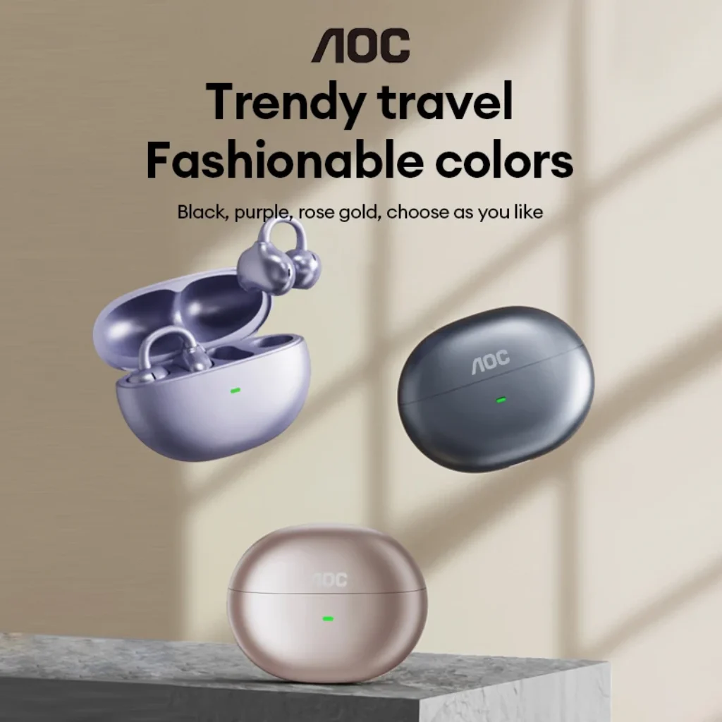 AOC ACD2544 Wireless Bluetooth Ear Clip Earbuds Open