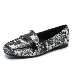 Autumn Flats Women Shoes Belt buckl Loafers cloth