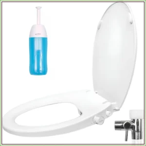 Bidet Toilet Seat Elongated Dual Nozzles Adjustable Pressure