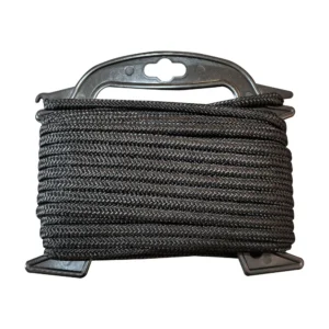 Black Polypropylene Diamond Braid Rope 1/4 Inch Diameter