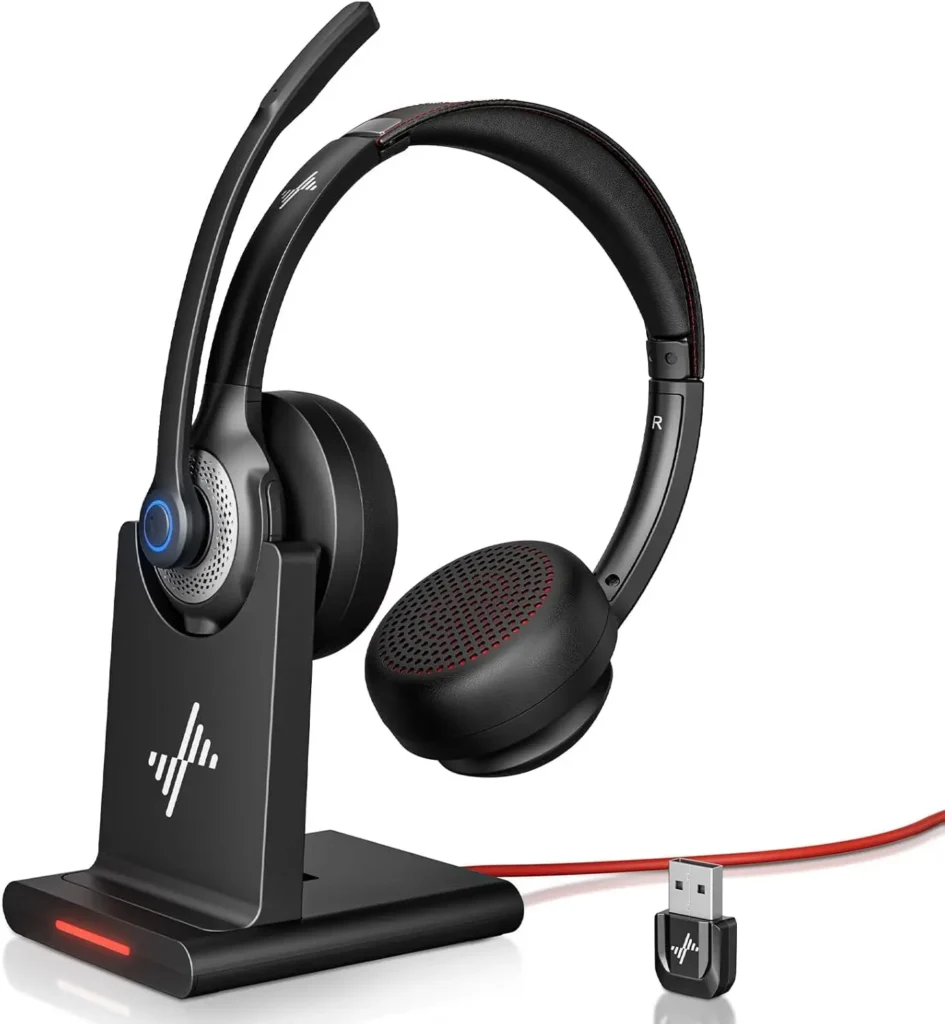 Bluetooth 5.2 Headset Mic, Advanced Noise Reduction, Comfortable