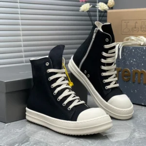 Brand Luxury Ramones Black Canvas High Top Sneakers