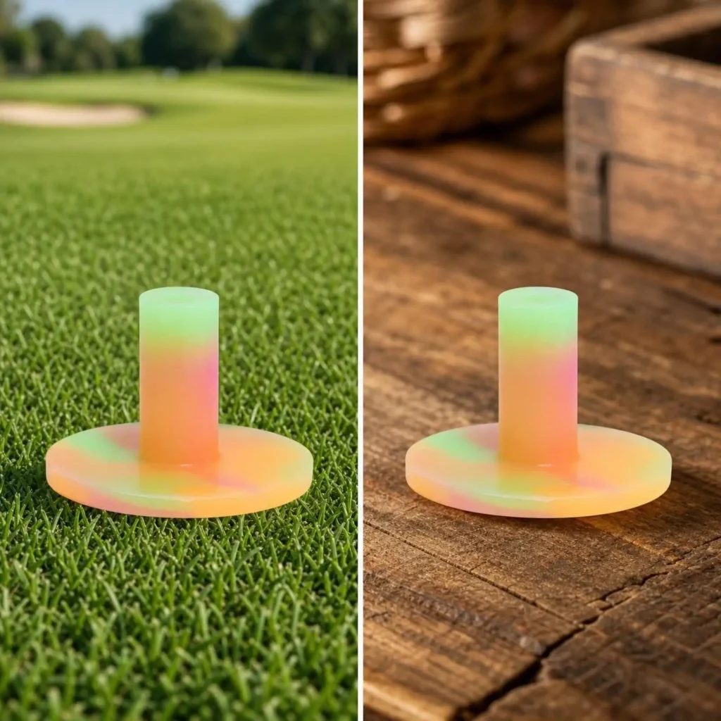 Bright Colored Rubber Golf Tees Wear Resistant Durable