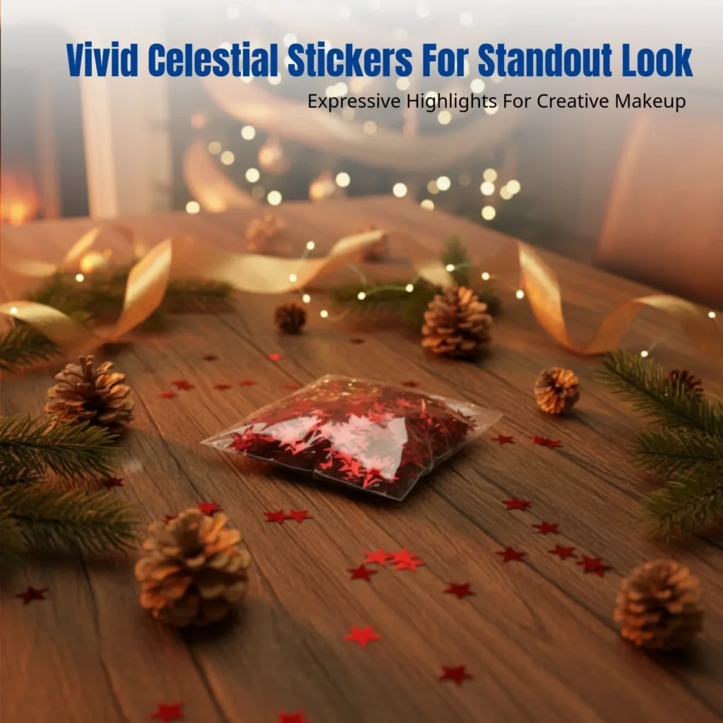 Celestial Face Stickers, Pentagram Decoration, Glow Makeup Accessory,