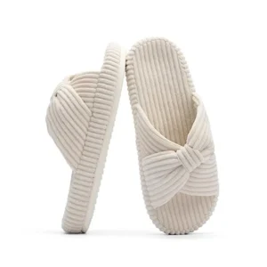 Chantomoo Slippers Women Memory Foam House Bedroom Corduroy