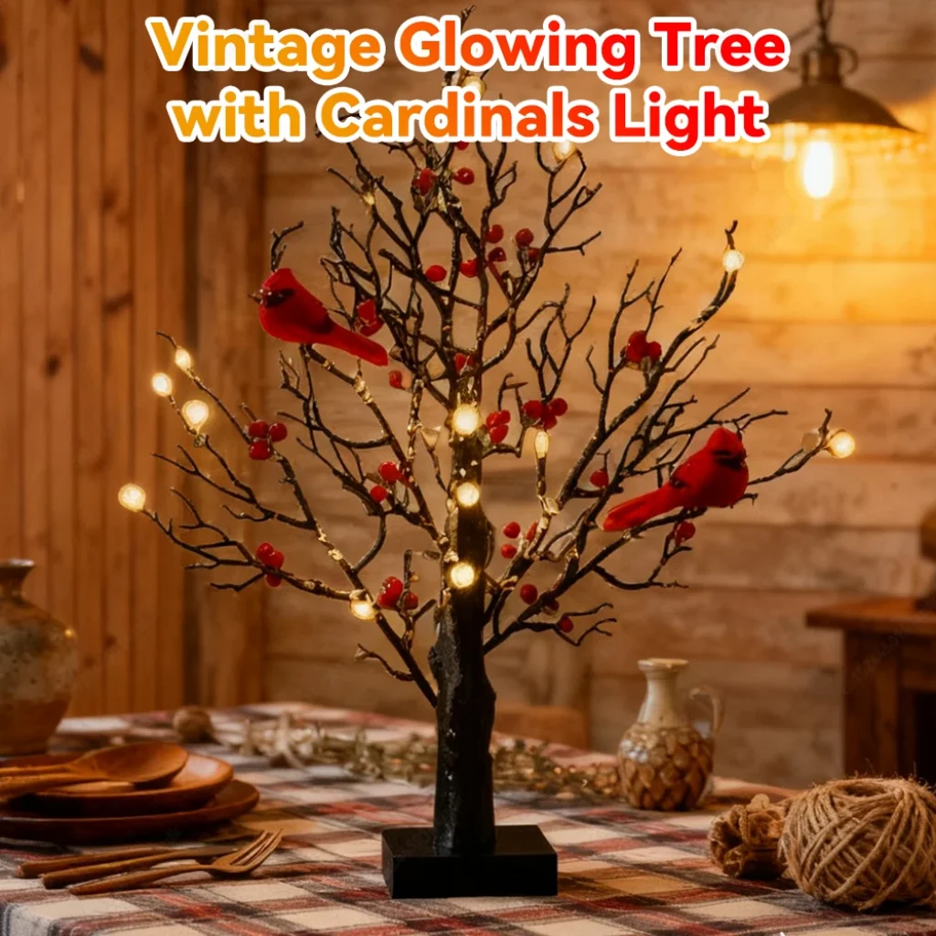 Christmas Vintage Glowing Tree Cardinals – Perfect Holidays