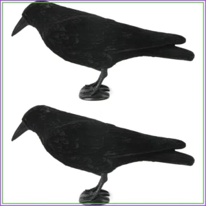 Crow Decoy 2-Pack: Plastic Fake Crows Garden Yard