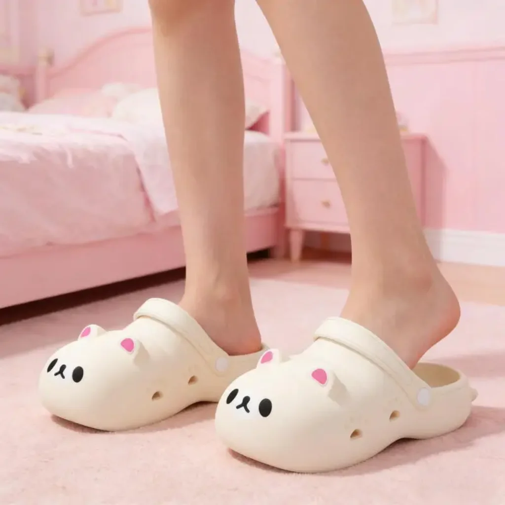 Cute Little Bear Thick Bottom Clogs Shoes Women