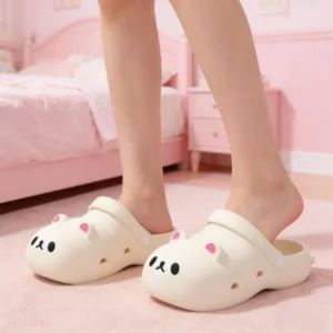 Cute Little Bear Thick Bottom Clogs Shoes Women