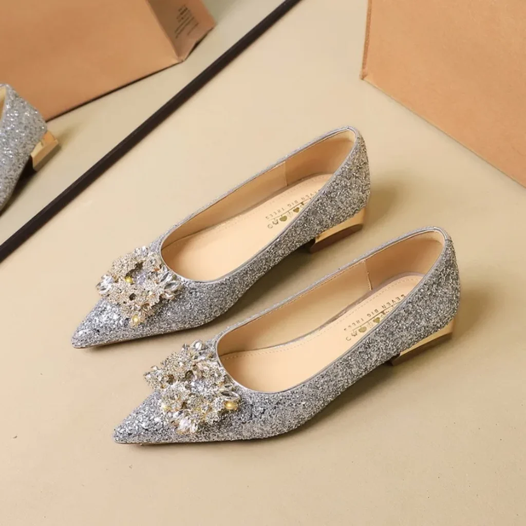 Designer Women Shoes Luxury Sequin Crystal Wedding Bridal