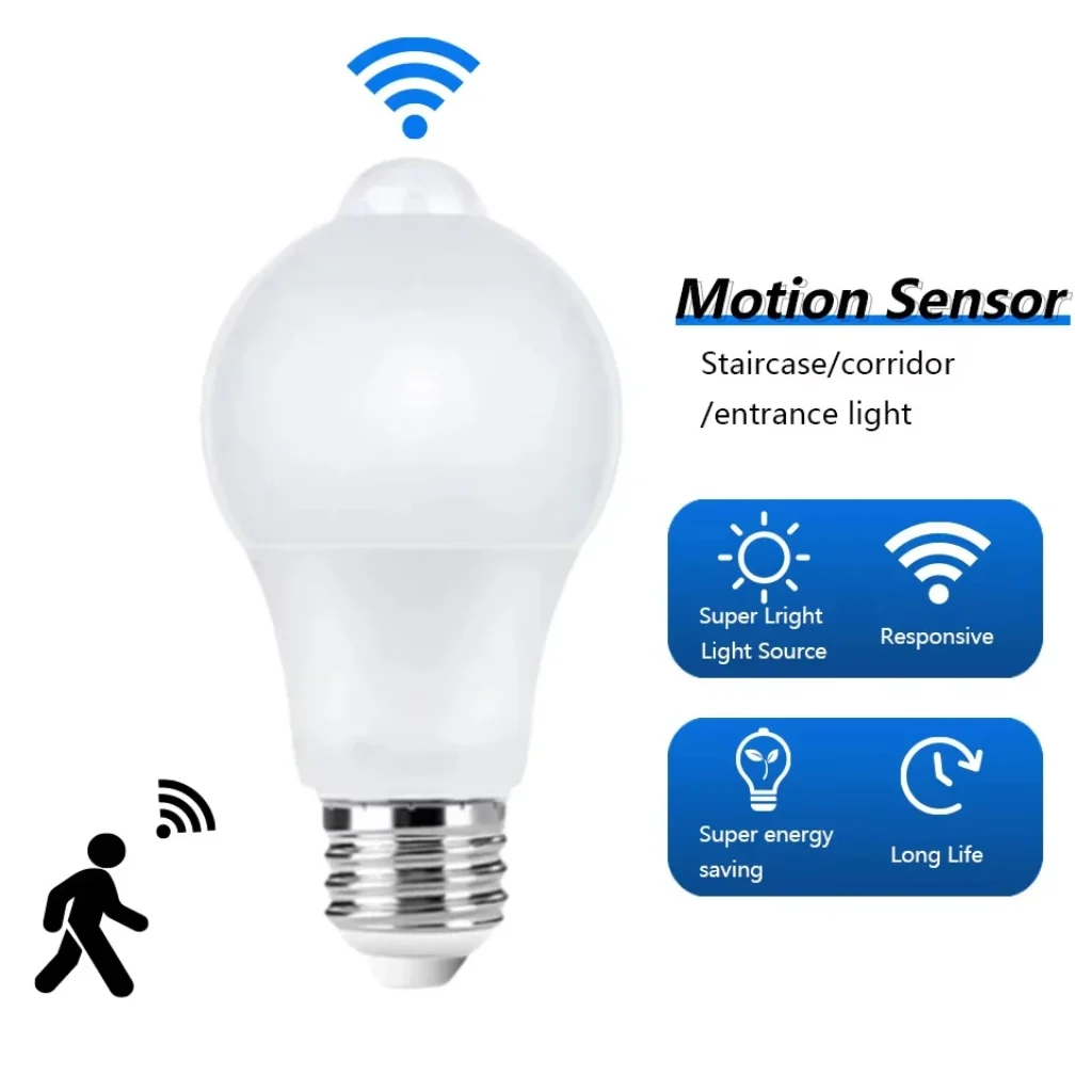 E27 12W Radar Microwave Radar Detection LED Light