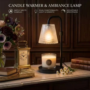 Electric Candle Warmer Lamp 4-Key Smart Timer Dimmer,