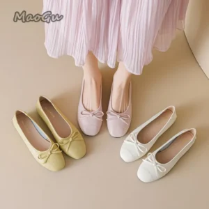Elegant Bowknot Ballerina Women’s Flats Round Toe Soft