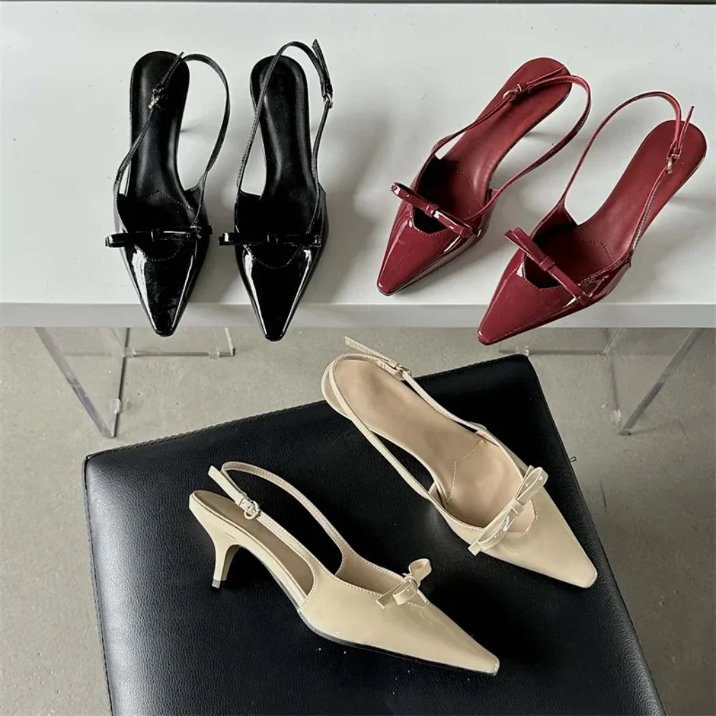 Elegant Pointed Toe Pumps Sandals Woman Fashion Slingbacks