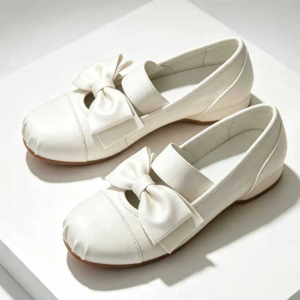 Elegant Satin Butterfly Knot Detail Mary Jane Shoes