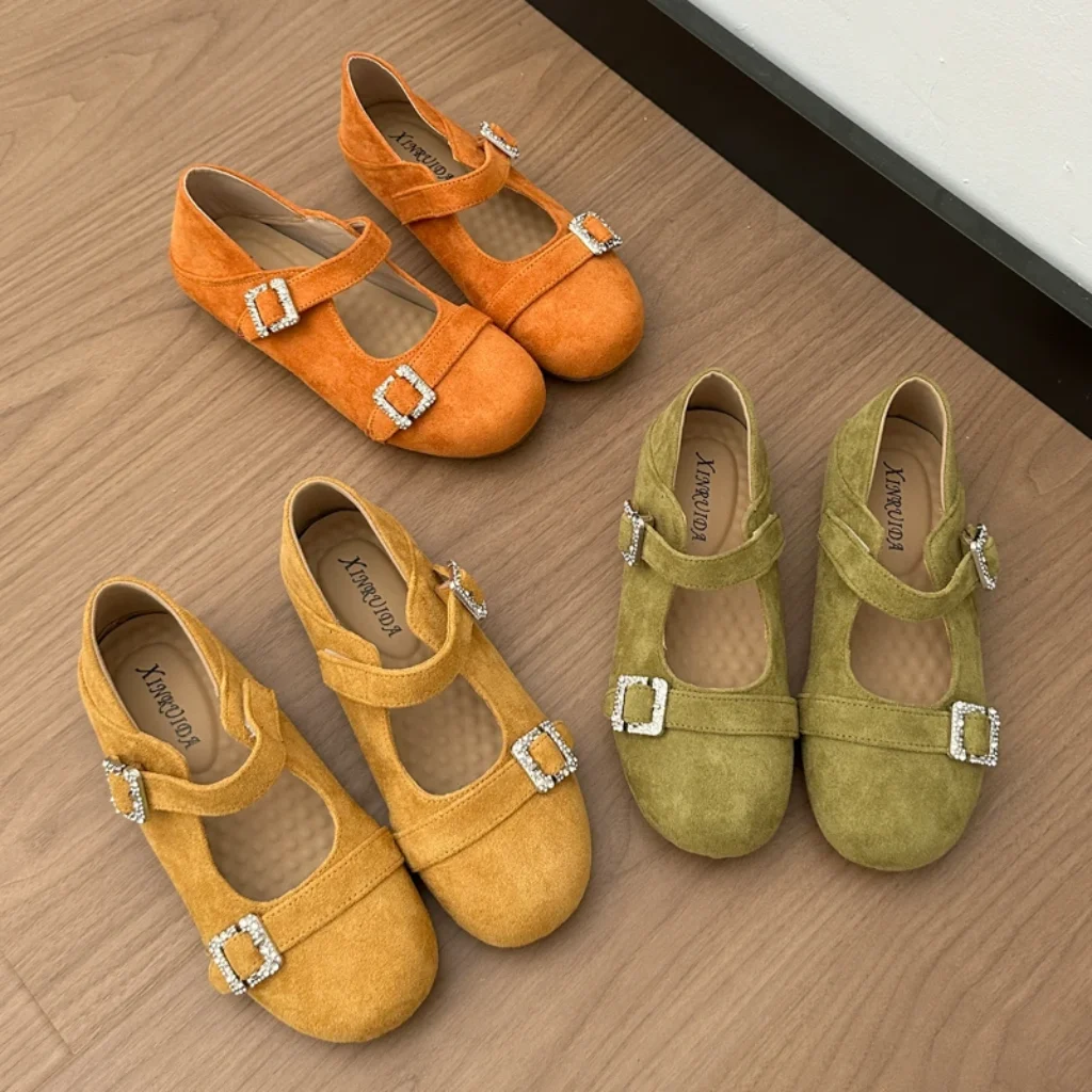 Fairy-style Round-toe Flats 2026 Summer Korean Version Hidden-heel
