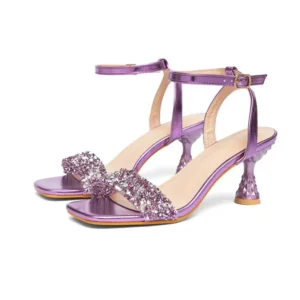 Fashionable Buckle Purple 2026 Summer Style Transparent Rhinestone