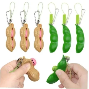 Fidget Toys Edamame Squishy Keychain Stress Relief Squeeze