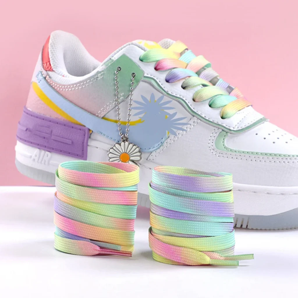 Flat Shoelaces Rainbow Color Shoe Laces Casual Canvas