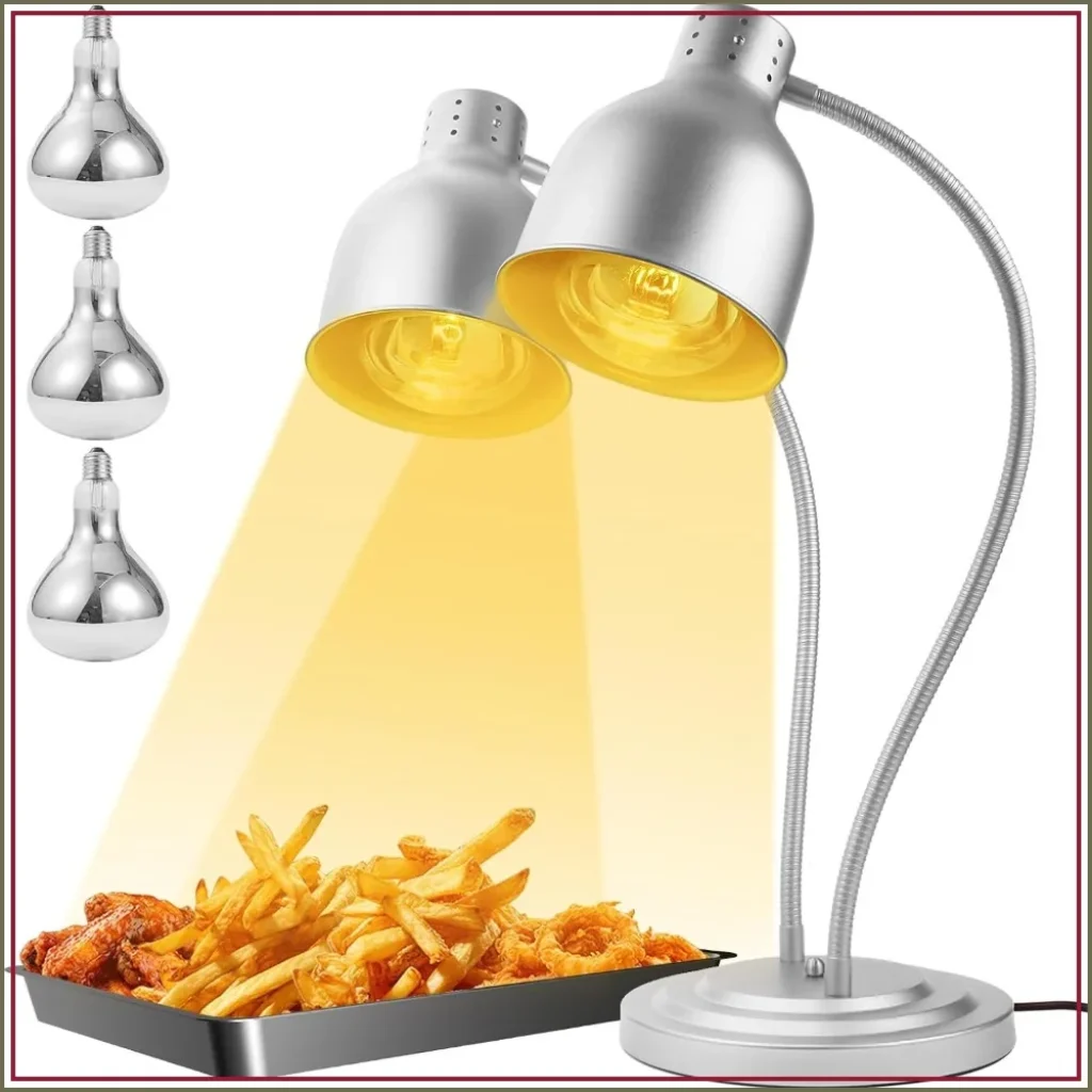 Food Heat Lamp Flexible Arm, 250W Bulb x3,