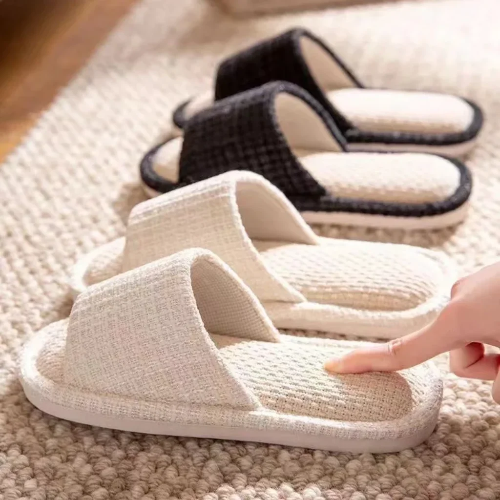 Four Seasons Linen Slippers Women’s Indoor Home Non-Slip
