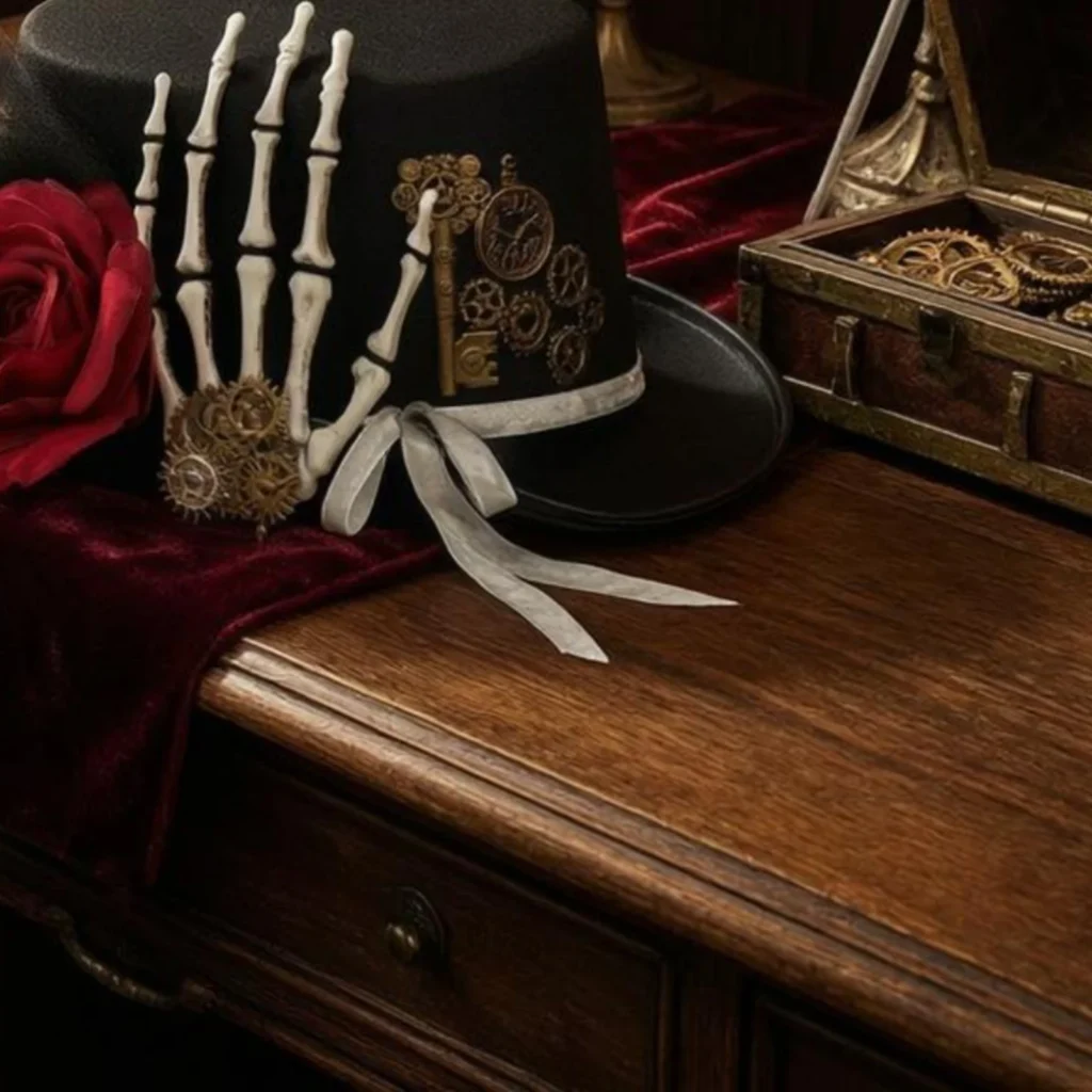Gothic Steampunk Hat Gear Accents Gothic Top Hat