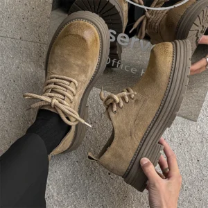 High Quality Men Casual Leather Shoes Comfy Thick