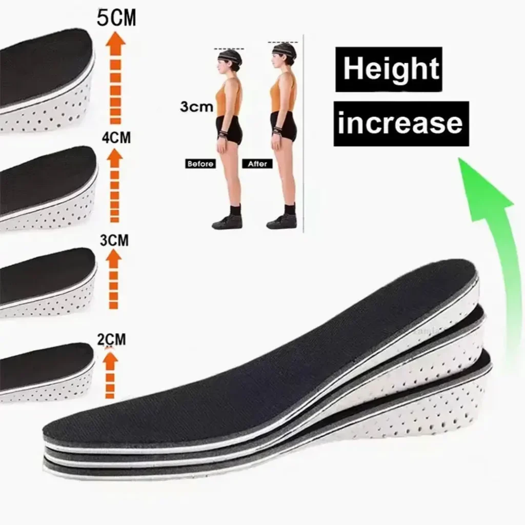 Invisible Height Increase Insoles EVA Memory Foam Men