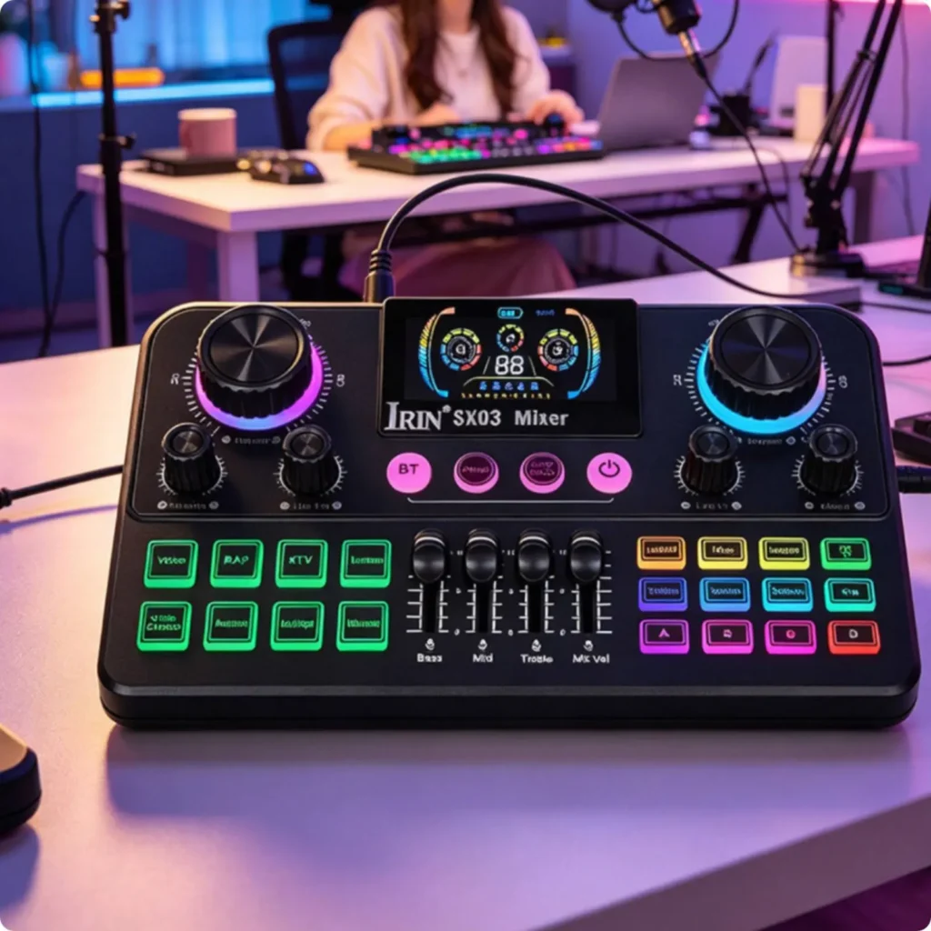 Live Broadcasting Sound Card Digital Display Bluetooth Karaoke