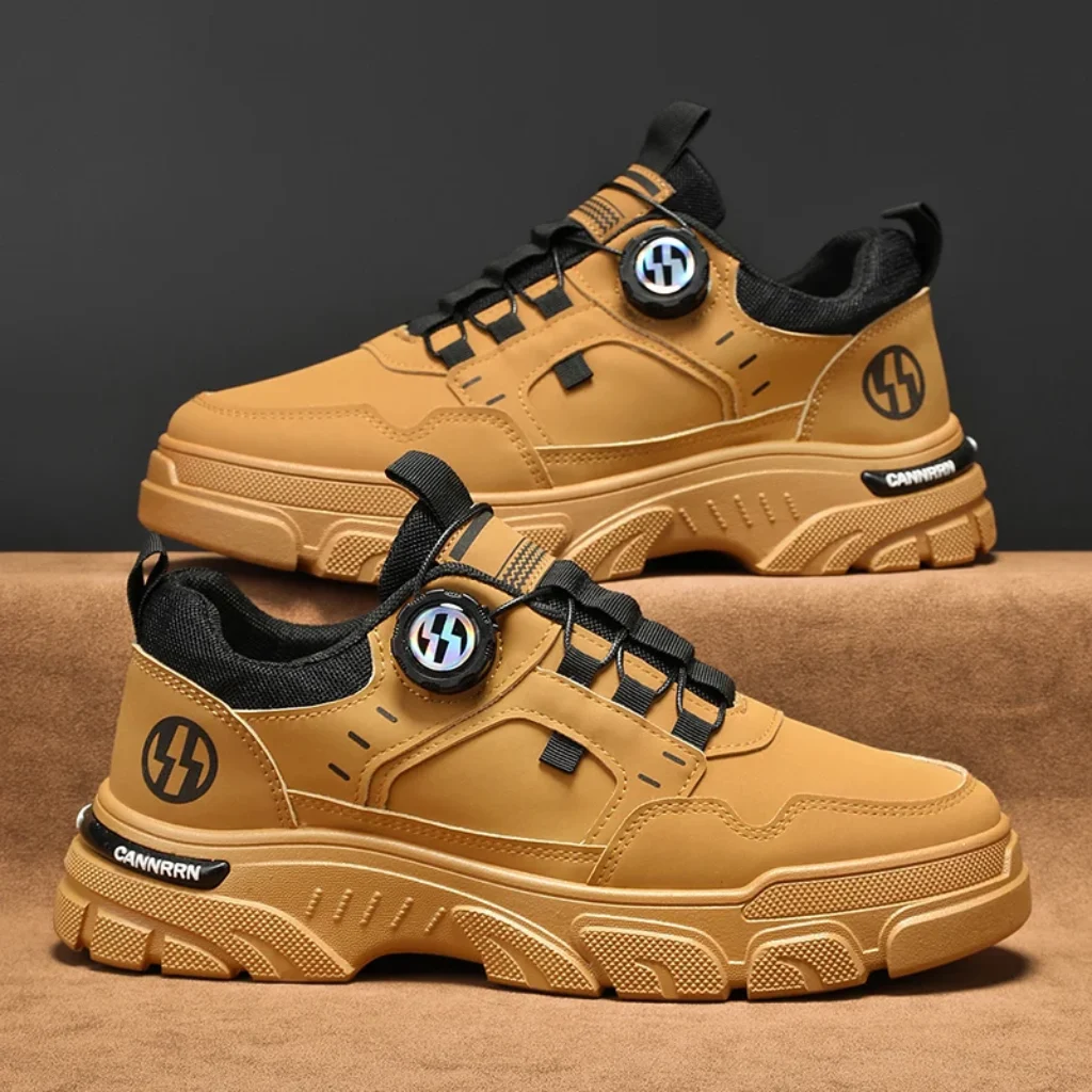 Men’s boots autumn winter rotating shoelaces fashion casual